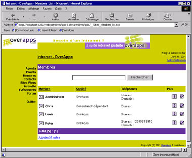 Liste - Membres - OverApps